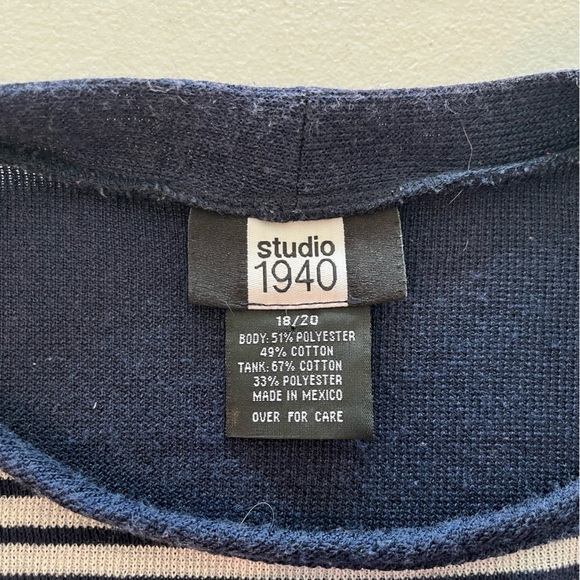 Studio 1940 Ladies open front sweater set navy size 18/20 - Picture 9 of 10